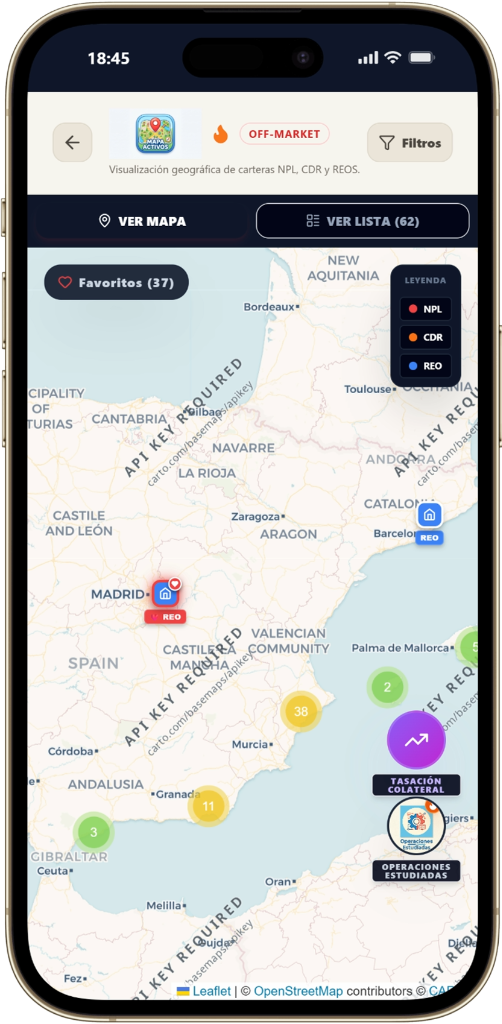 Mapa de Carteras NPL, CDR y REO